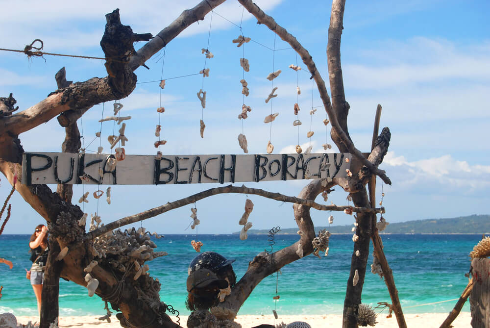 Puka beach Boracay sign