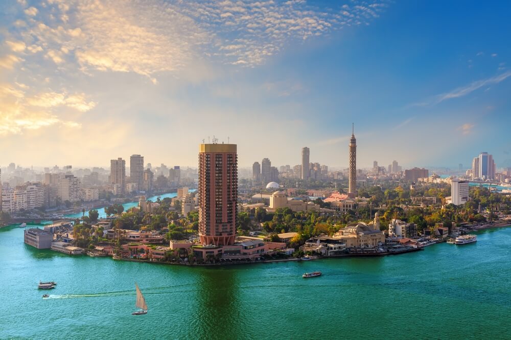 RIver and Downtown Cairo, Egypt