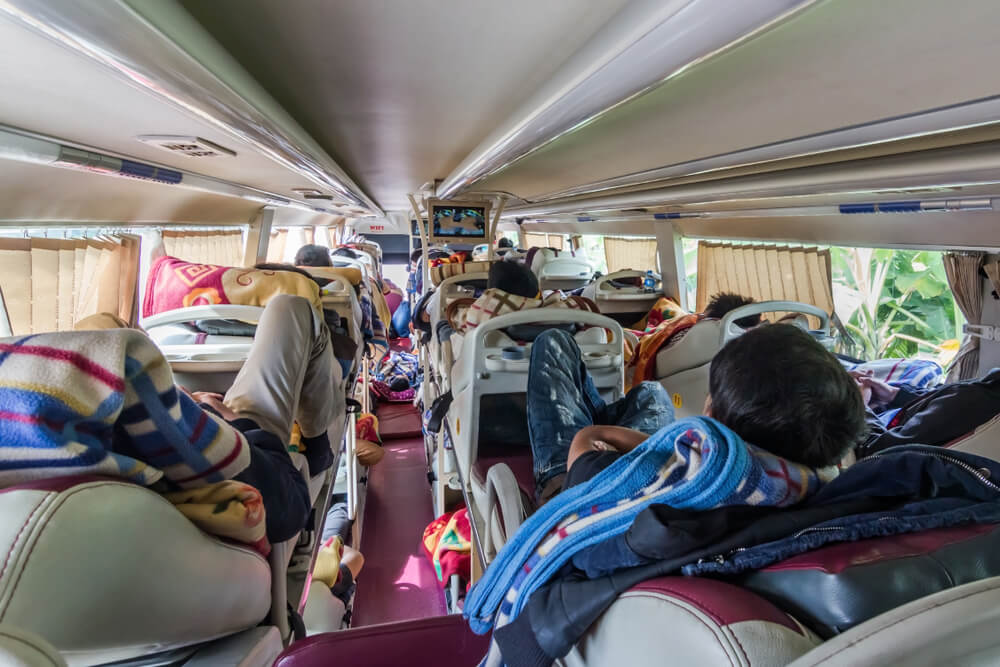 inside bus transportation in Vietnam