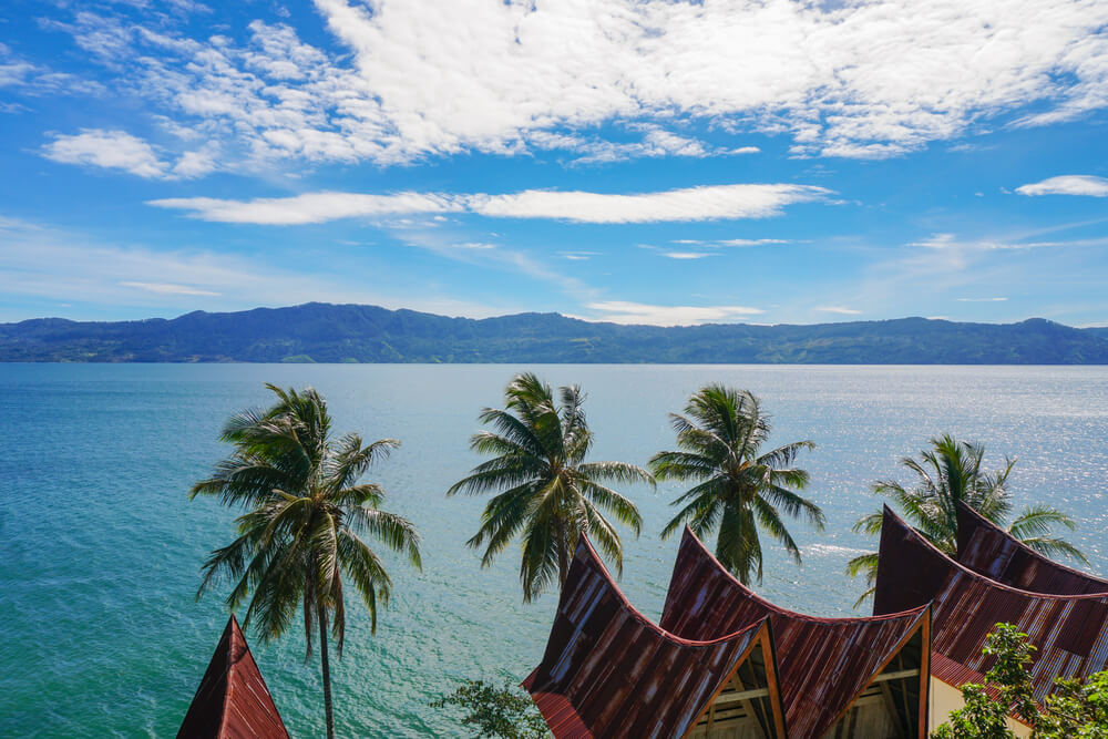 rooftops and palms in Indonesia