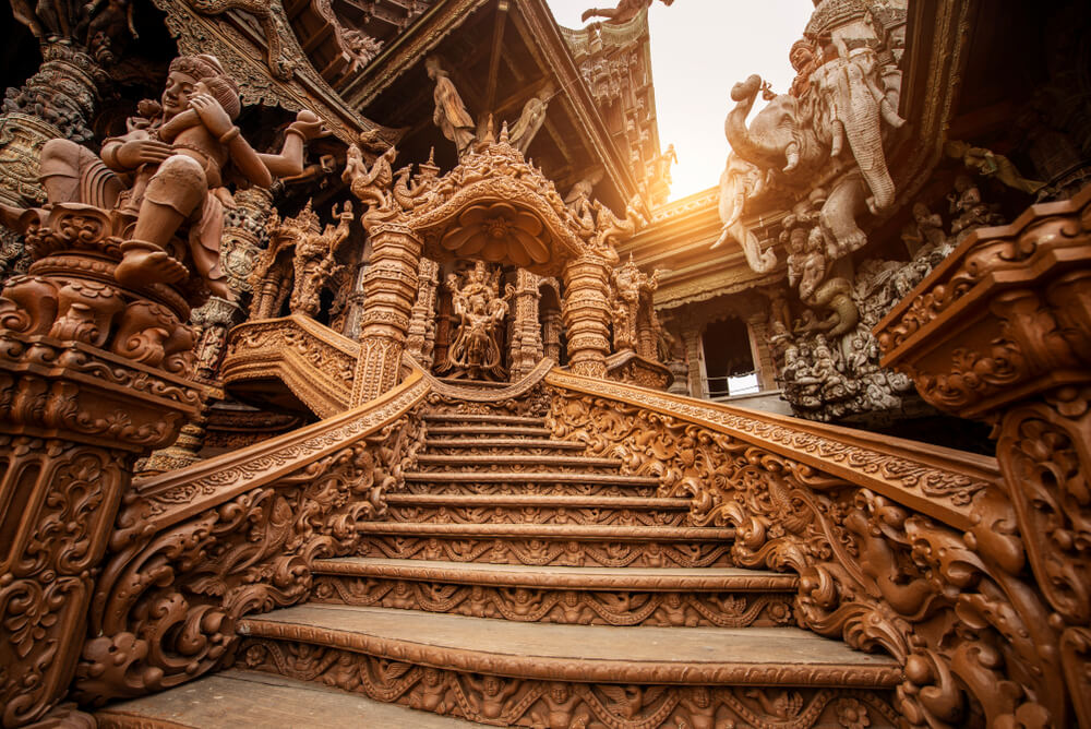 temple stairs in Thailand