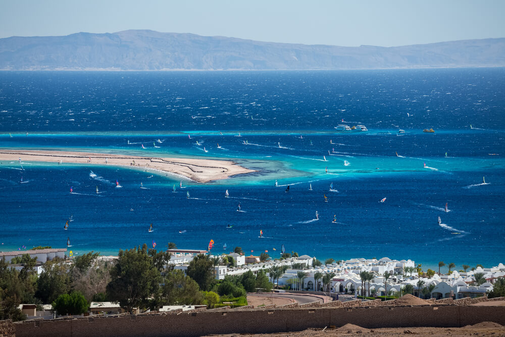 windsurfers in Dahab Egypt