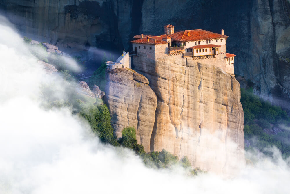 Meteora a mountain top monastery Unesco site in Greece