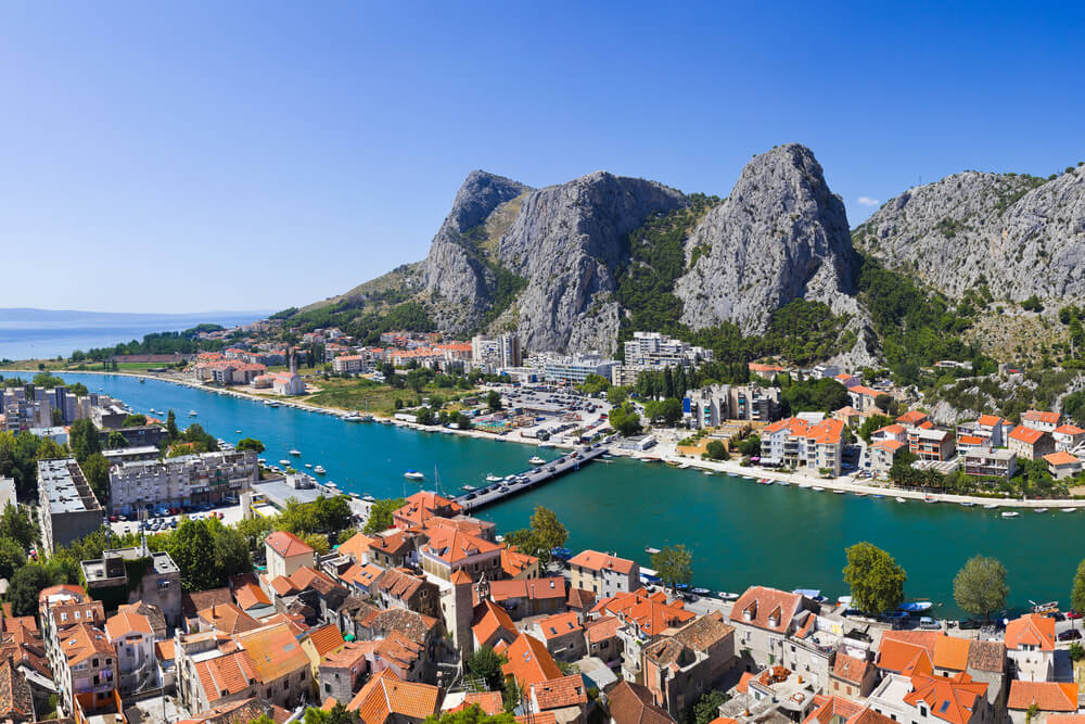 town and landscape of Omis Croatia
