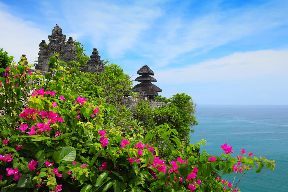 Uluwatu cliffside temple in Bali Indonesia