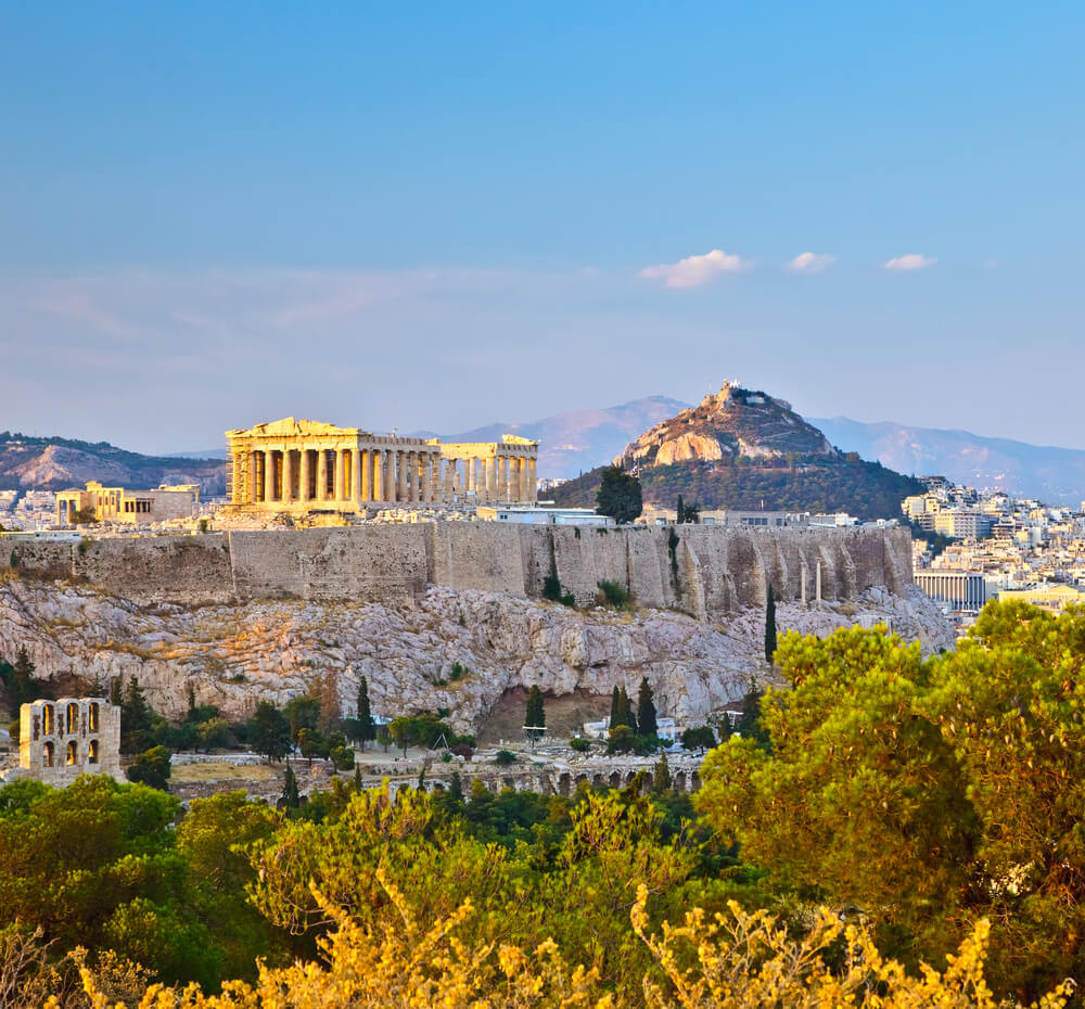 Unesco site in Greece Acropolis of Athens on top of the city