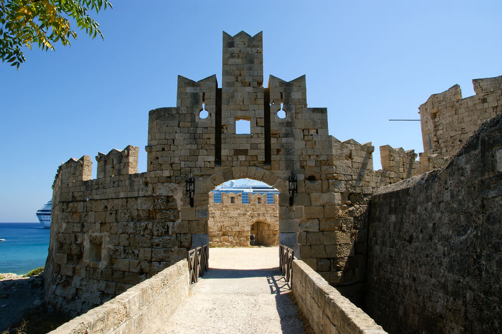 Unesco site walls in Medieval City of Rhodes