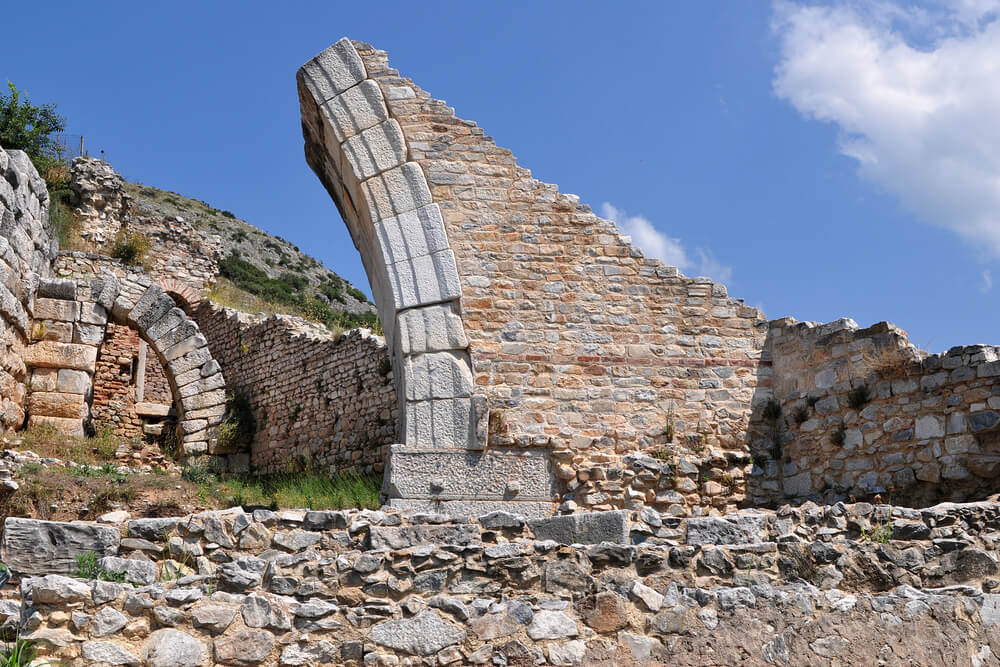 arched walls of Archaeological Site of Philippi Greece
