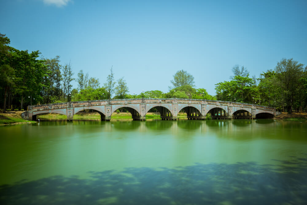 bridge for running in Suan Luang park Phuket