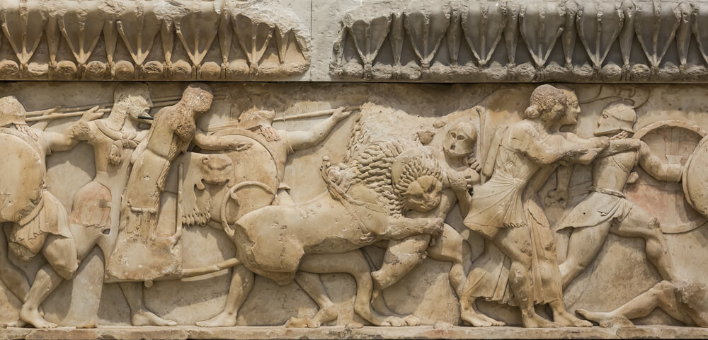 detail of ancient Greek architecture