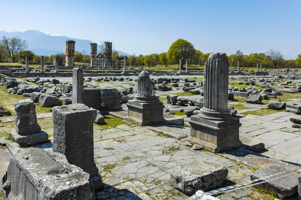 ruins of a Unesco site in Greece