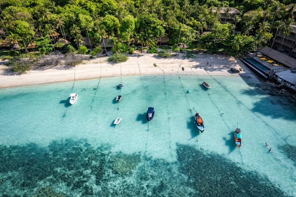 boats docked in Koh Tao