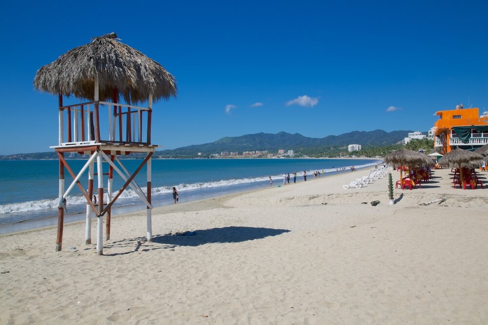 long tan sand of Bucerias near Playa Punta Mita, Mexico